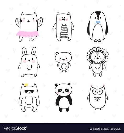 cute doodle animals|cute animal doodles easy.